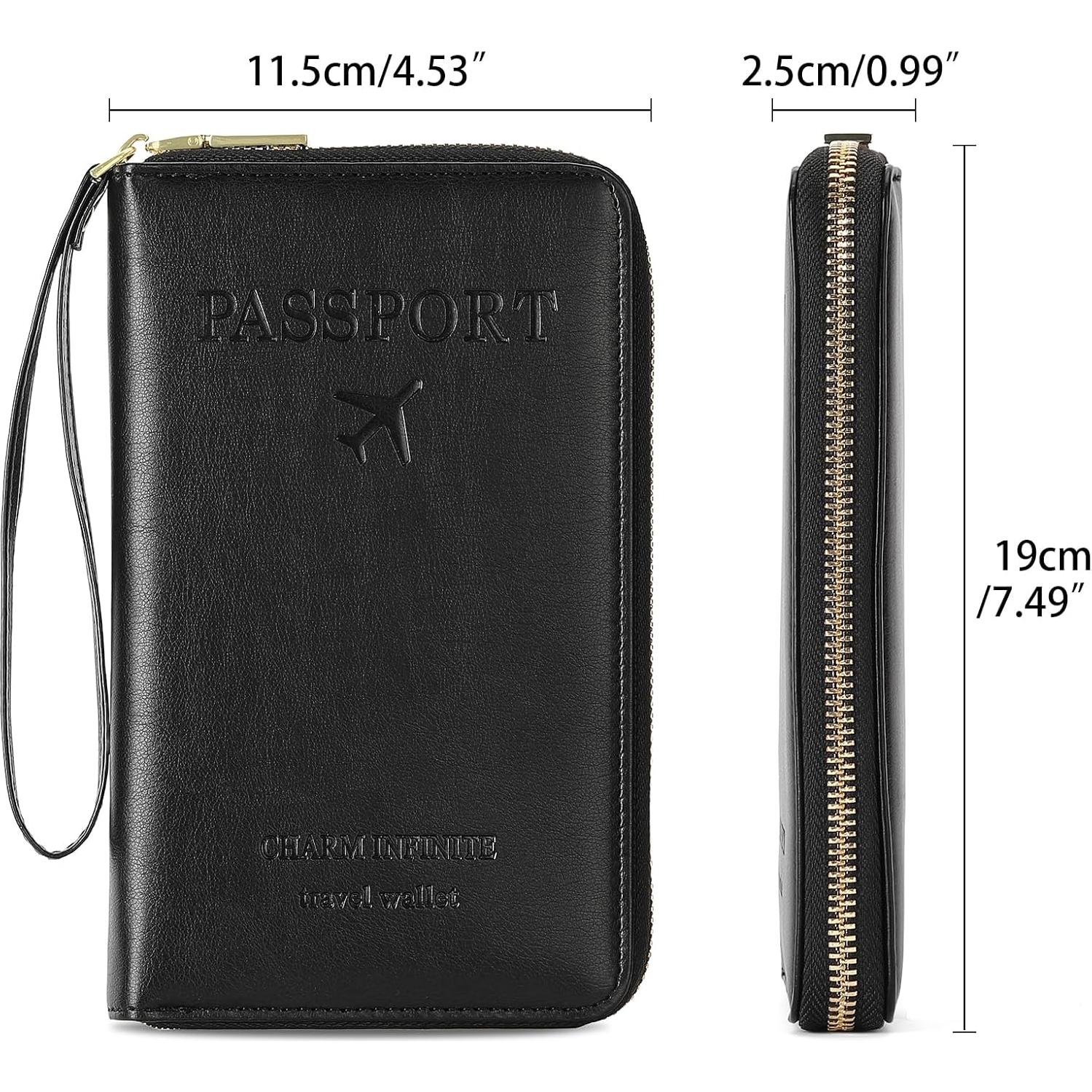 Portafolios de Pasaporte LEEXTON de Cuero con Bloqueo RFID