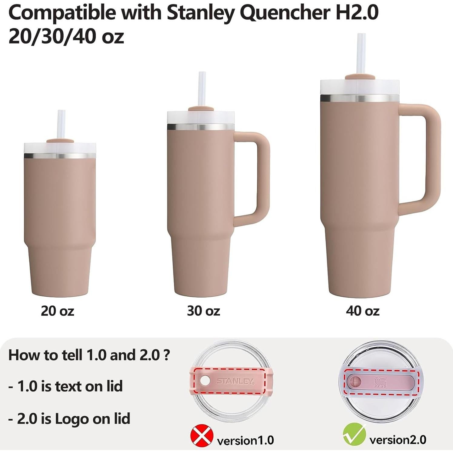 Juego de Tapas de Silicona DUNLAGUE 2 Pack Rosa Almendra 30oz 40oz