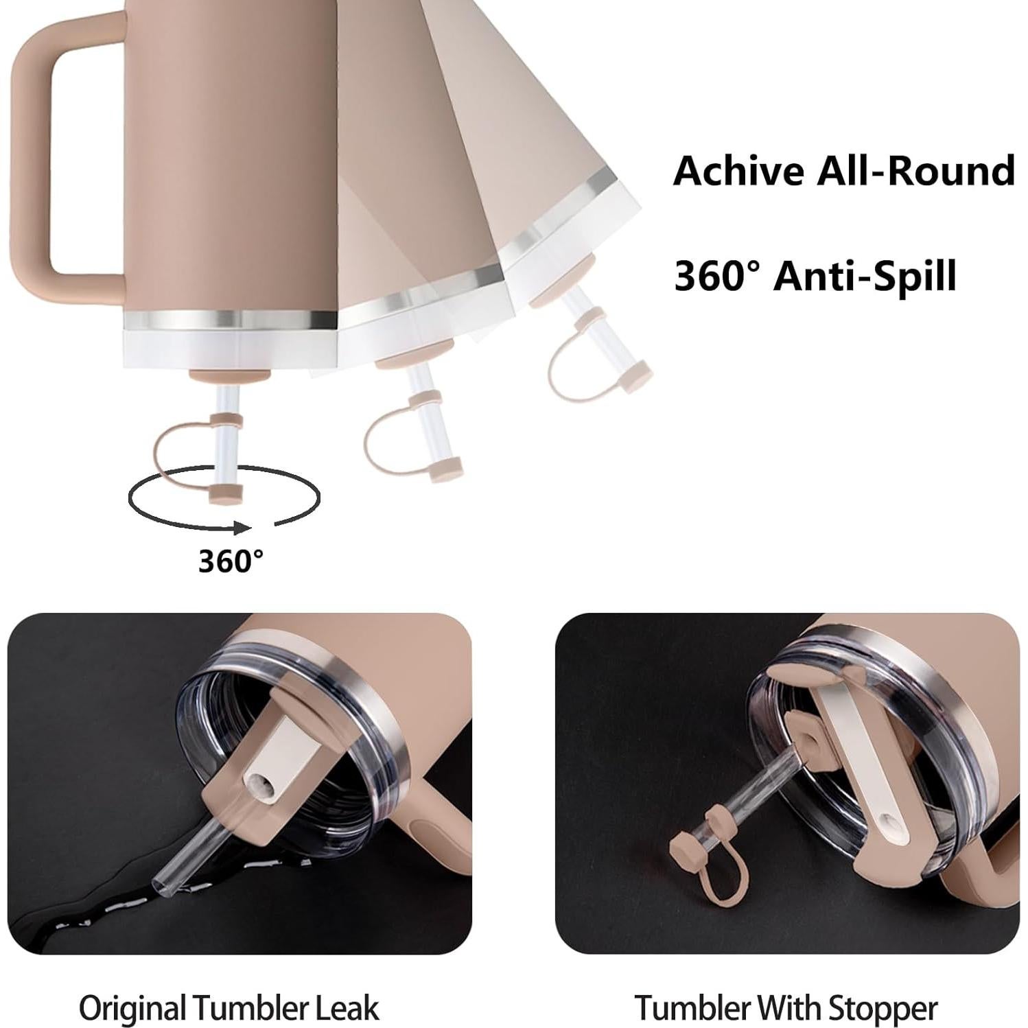 Juego de Tapas de Silicona DUNLAGUE 2 Pack Rosa Almendra 30oz 40oz