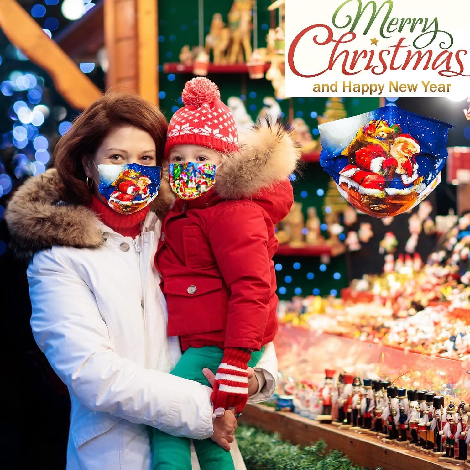 Mascarillas Desechables Navideñas 3 Capas Adultos 50 Unidades