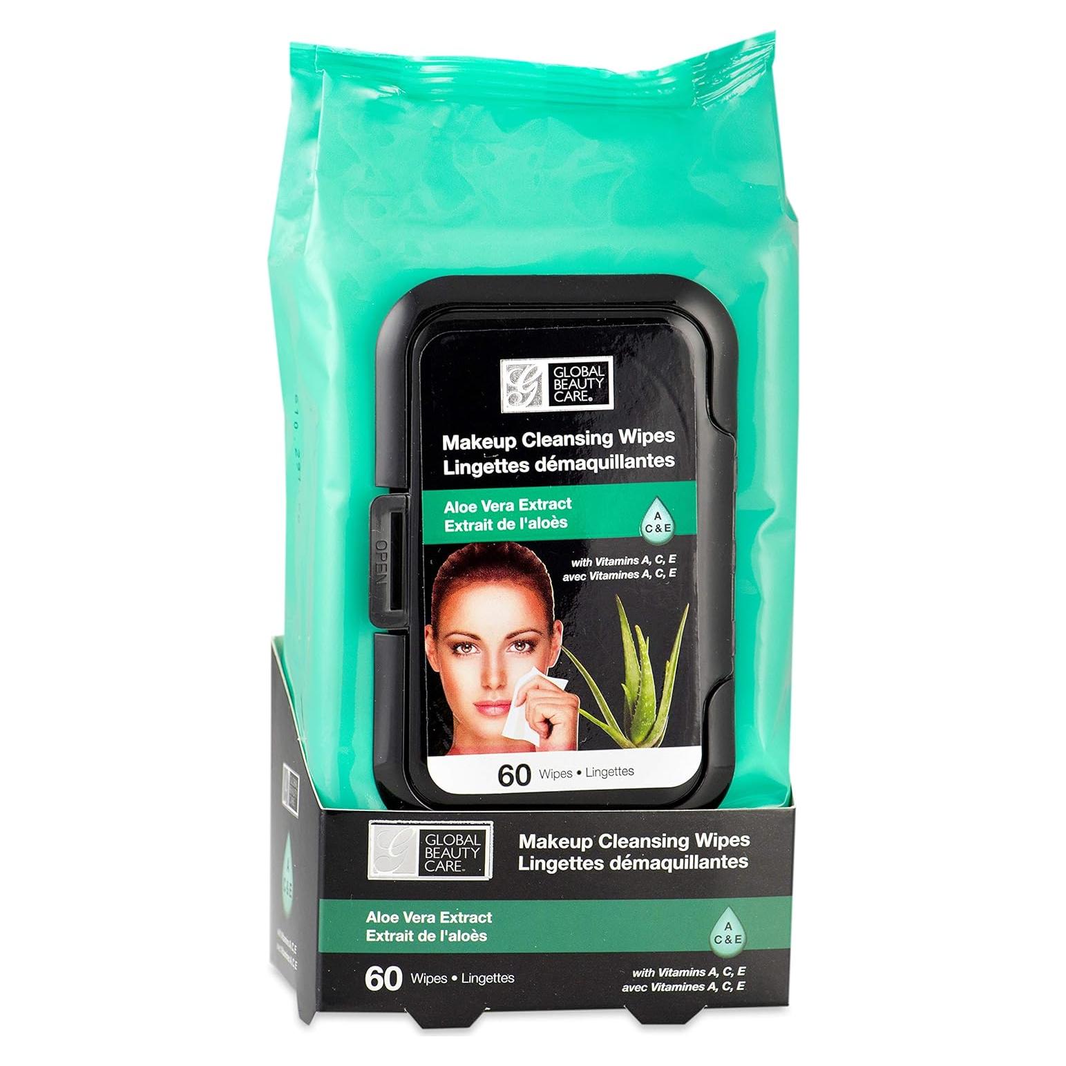 Toallitas Desmaquillantes Aloe Vera Global Beauty Care 60 Unidades