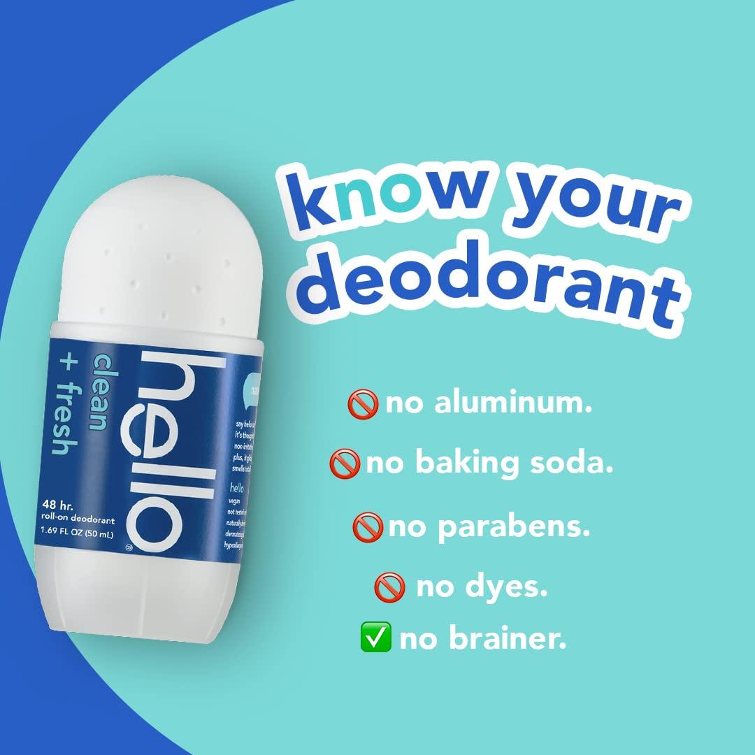 Desodorante Roll On Hola Limpio & Fresco Sin Aluminio 48g x2