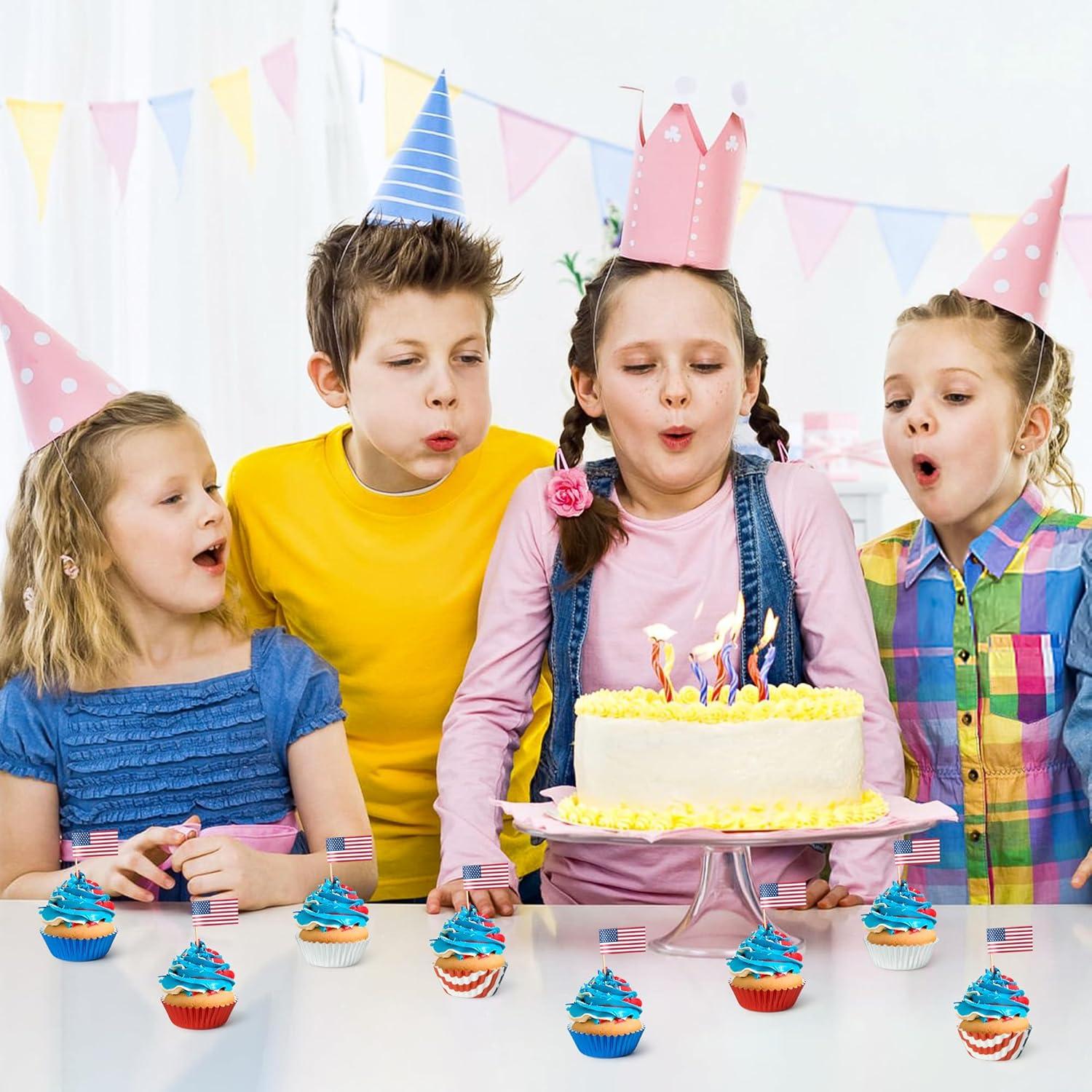 Forros de Cupcake Mini COcnny - 600 Piezas, 4 Estilos Patrióticos