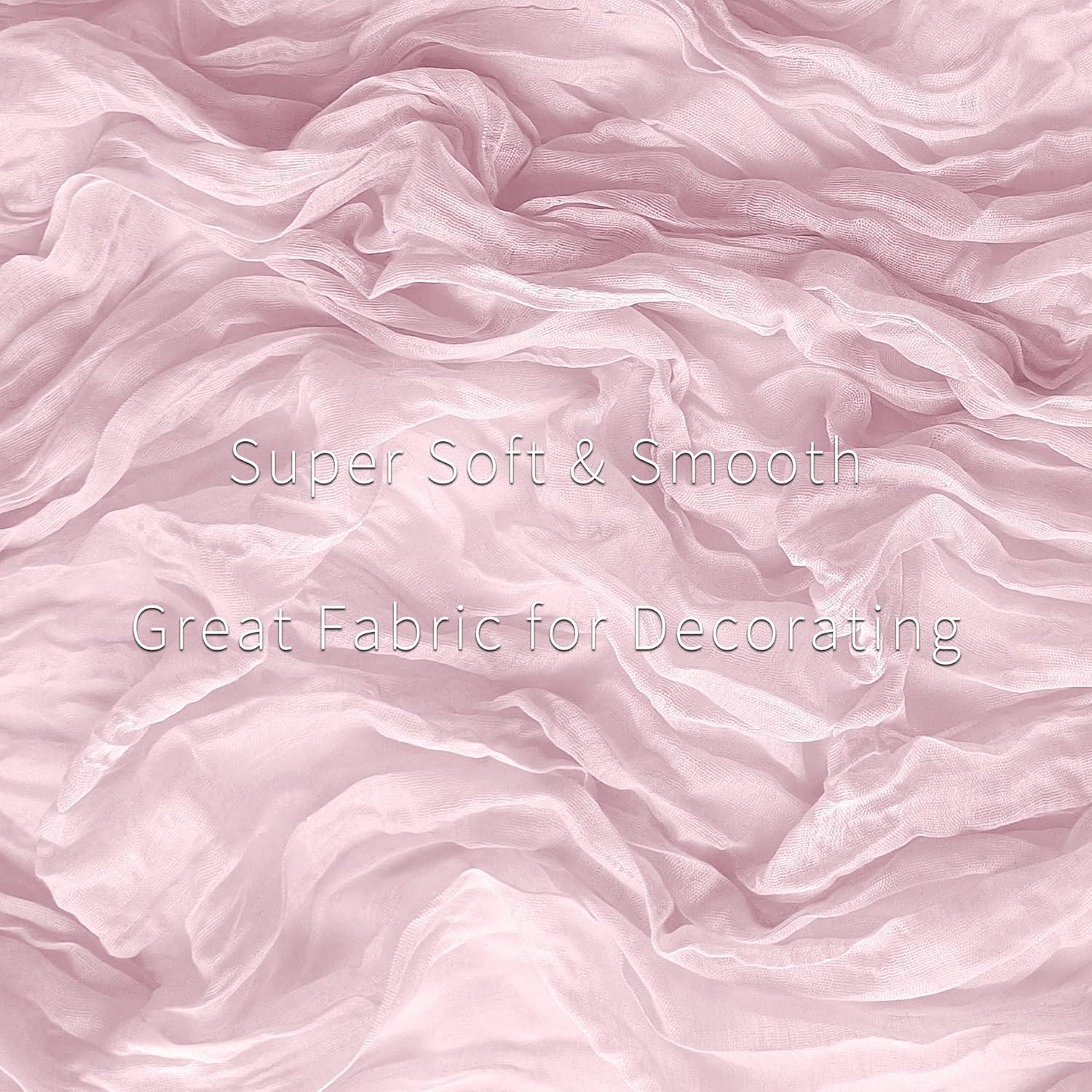 Paquete de 2 Corredores de Mesa de Gasa Rosa Bebé 3.05m