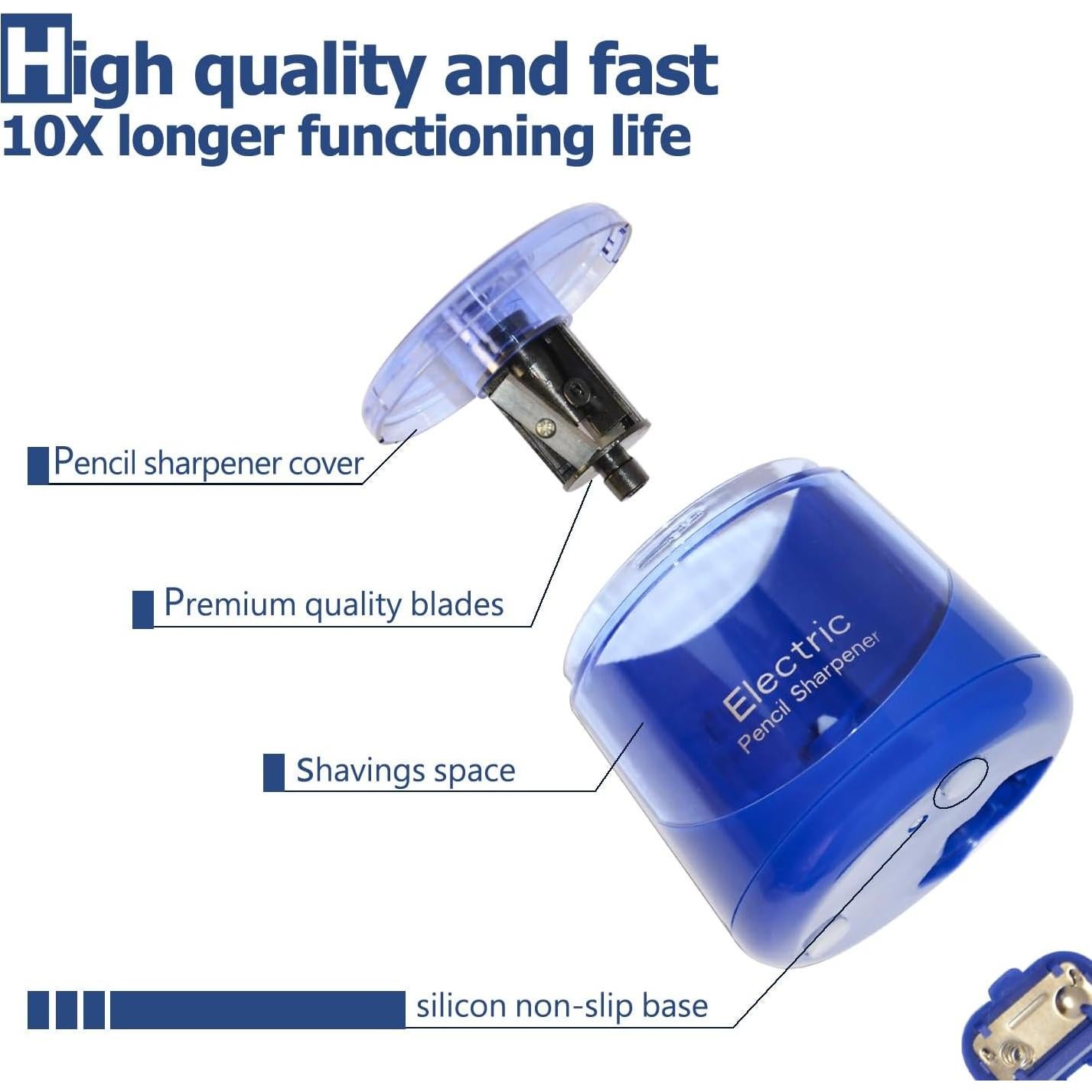 Sacapuntas Eléctrico Zankocat Automático Portátil Azul