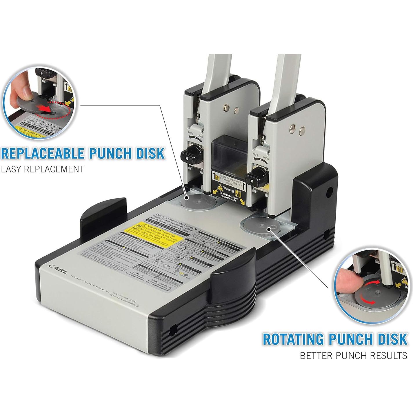 Perforadora Carl XHC-2100N de 2 Agujeros para 100 Hojas