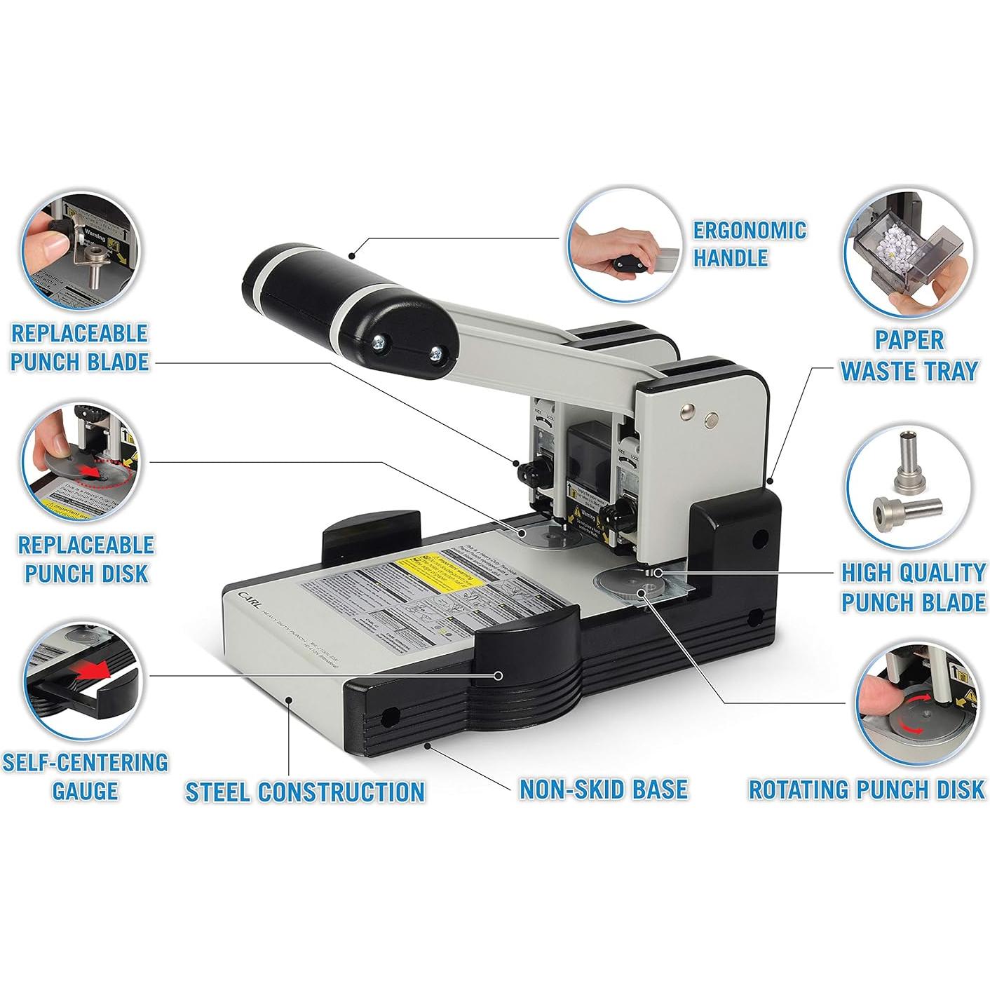 Perforadora Carl XHC-2100N de 2 Agujeros para 100 Hojas