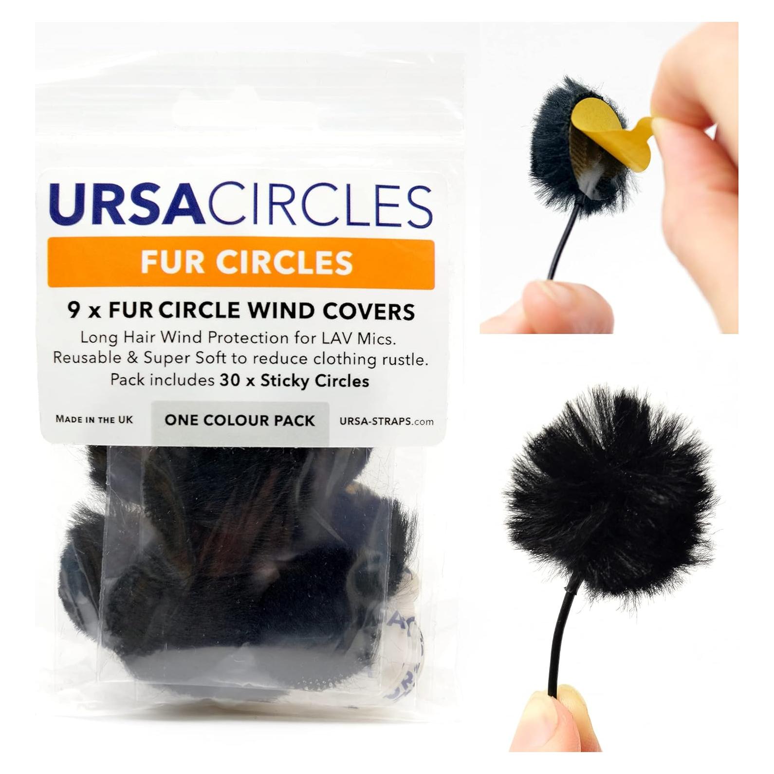 Paravientos Mini URSA de Piel para Micrófonos Lavalier - 9 Círculos Negros