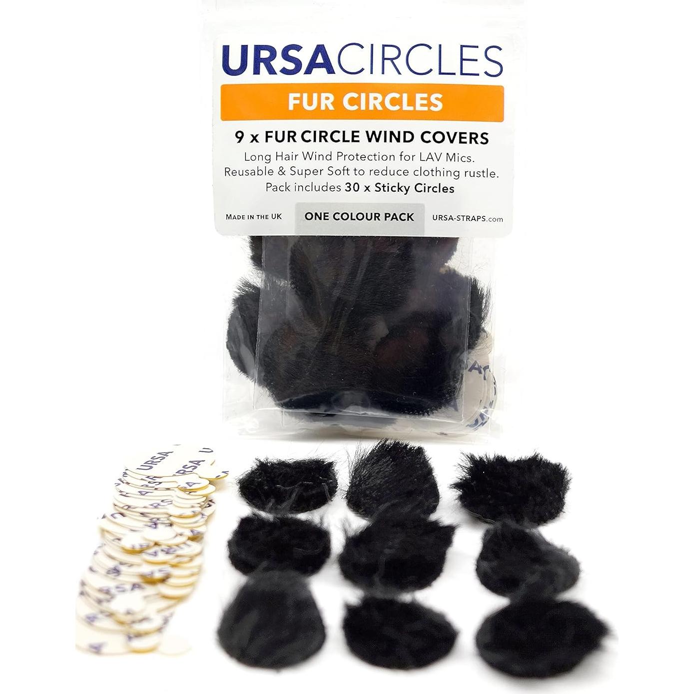 Paravientos Mini URSA de Piel para Micrófonos Lavalier - 9 Círculos Negros