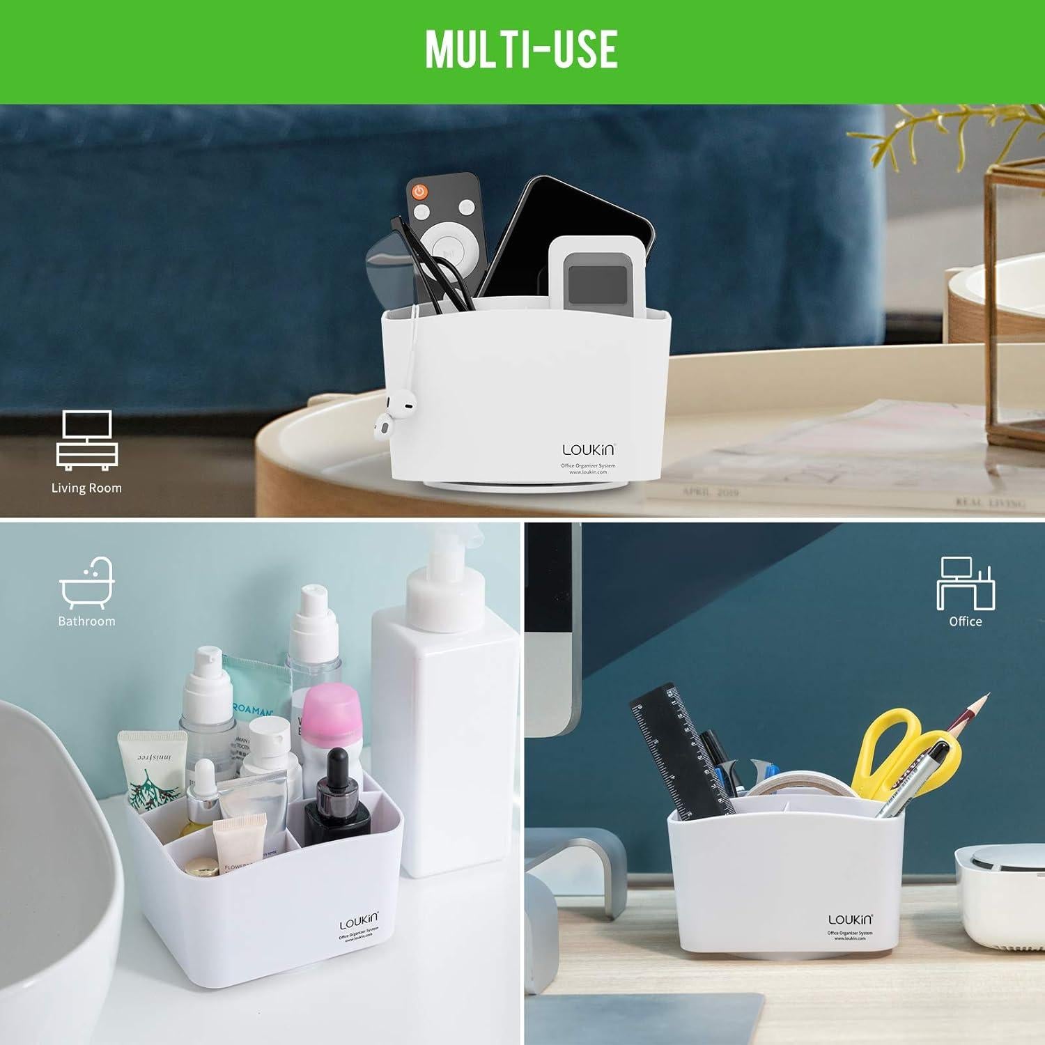 Soporte giratorio para control remoto Loukin blanco 5 compartimentos