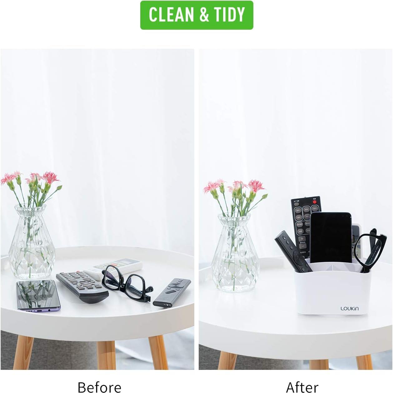 Soporte giratorio para control remoto Loukin blanco 5 compartimentos