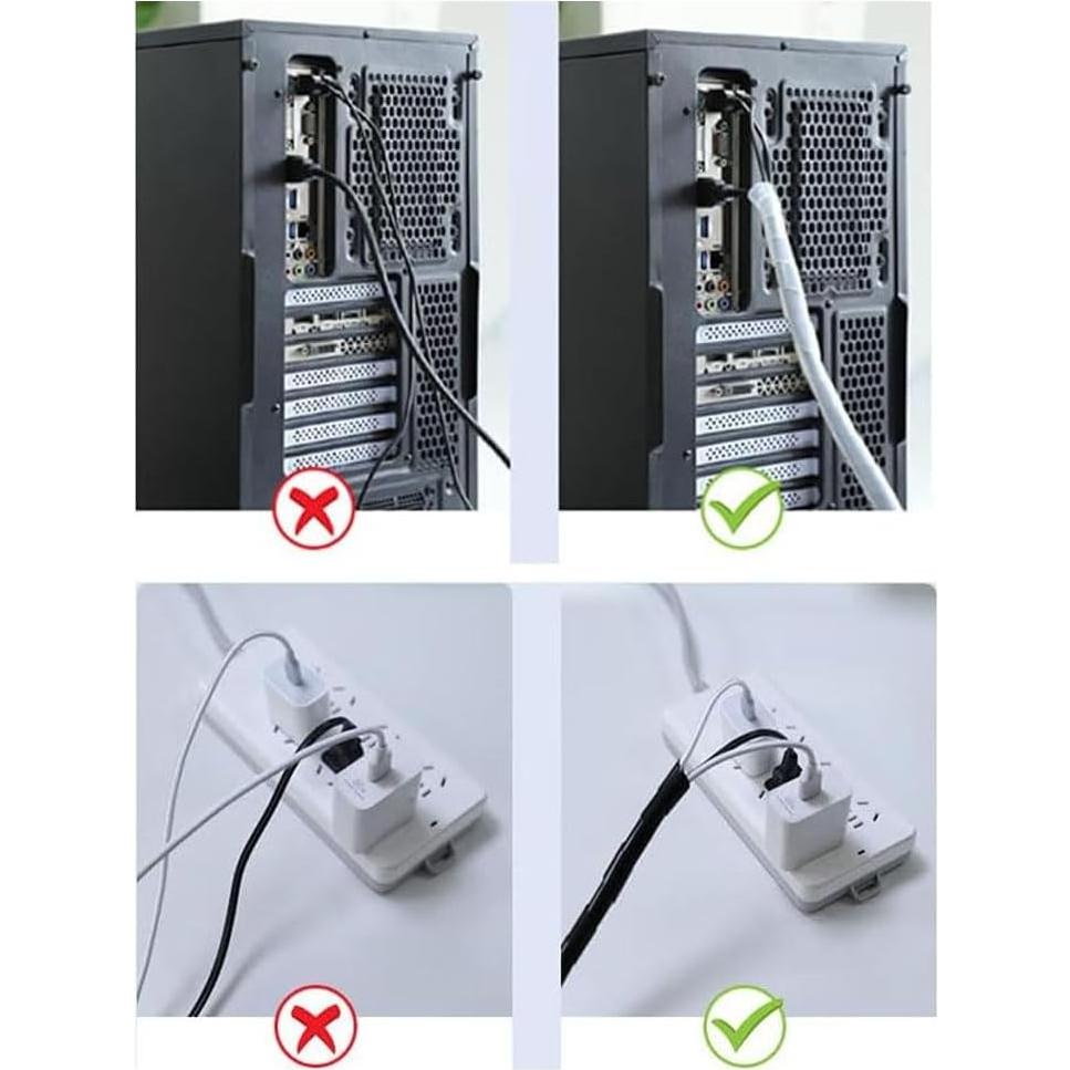 Envoltura de Cable Espiral Lhazemu 6 mm x 13.72 m Negro