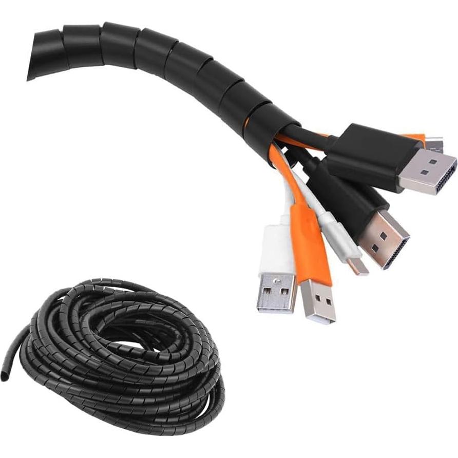 Envoltura de Cable Espiral Lhazemu 6 mm x 13.72 m Negro