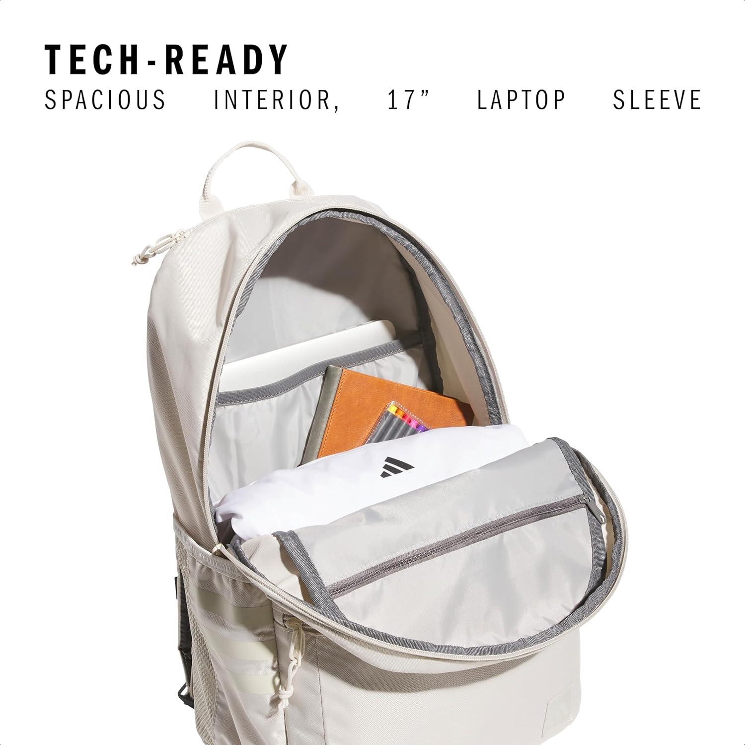 Mochila clásica adidas 3-Stripe unisex con funda para laptop