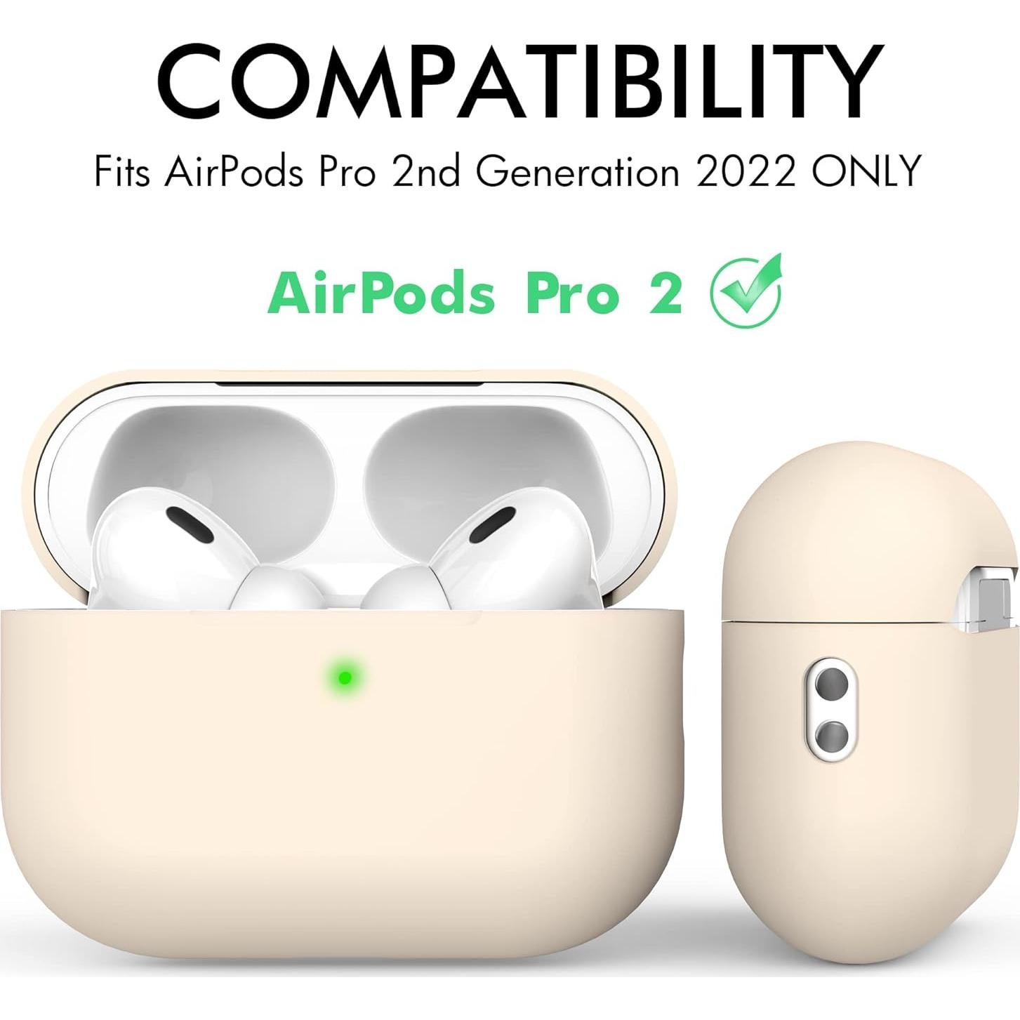 Funda de Silicona NIUTRENDZ para AirPods Pro 2 2022 Beige