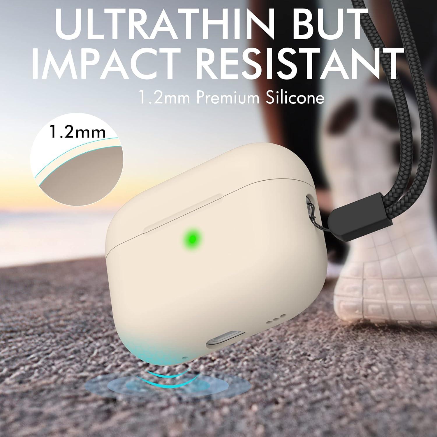 Funda de Silicona NIUTRENDZ para AirPods Pro 2 2022 Beige