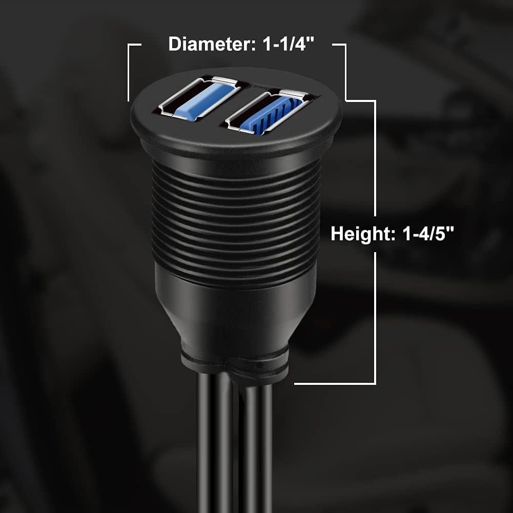 Cable de Extensión USB 3.0 BATIGE 0.3m Doble para Coche Barco