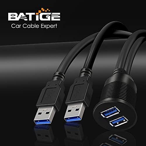 Cable de Extensión USB 3.0 BATIGE 0.3m Doble para Coche Barco