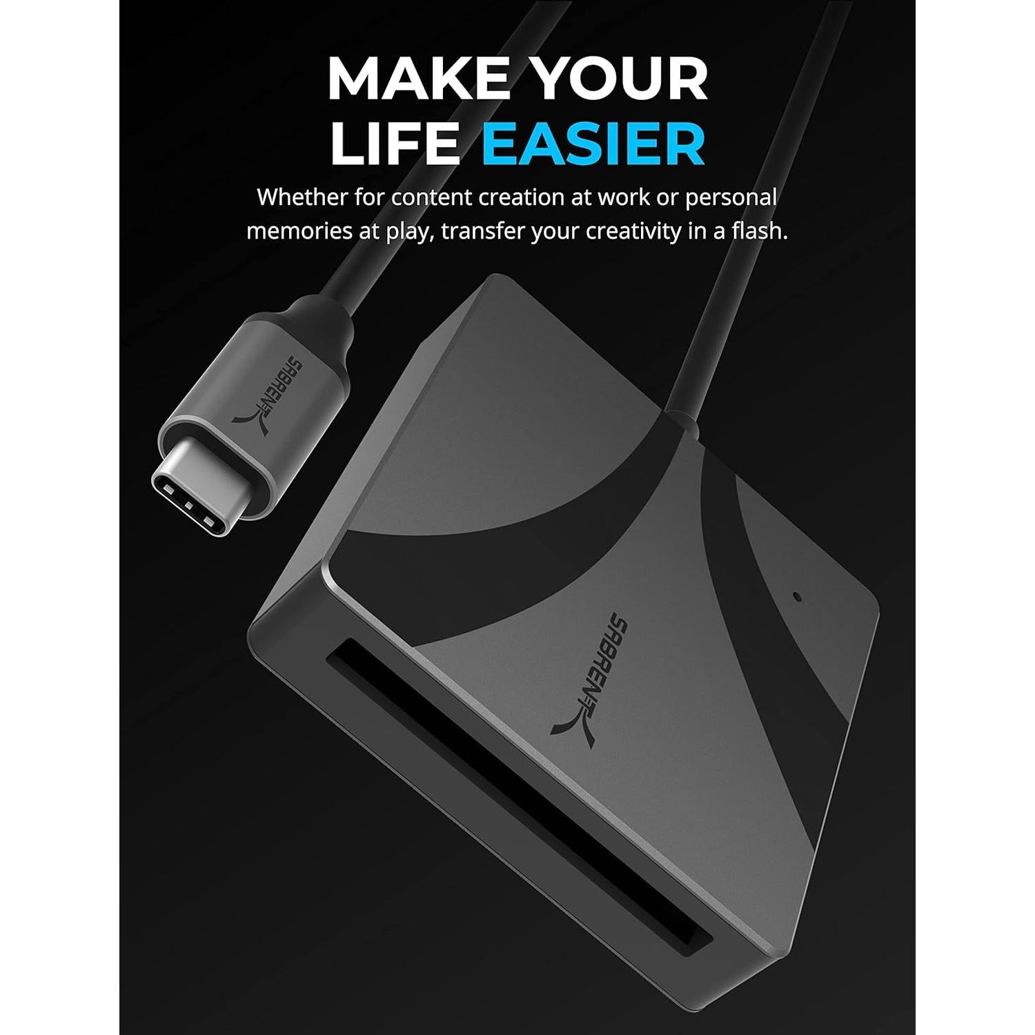 Lector de Tarjetas CFast 2.0 Sabrent CR-CF20 USB-C 5Gbps