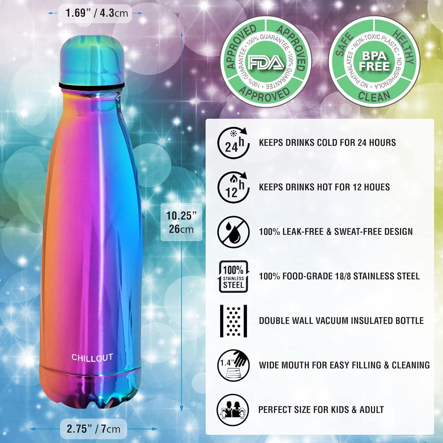 Botella de Agua CHILLOUT LIFE 500ml Acero Inoxidable Aislada