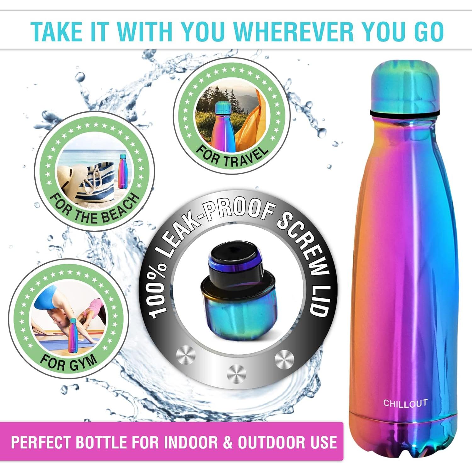 Botella de Agua CHILLOUT LIFE 500ml Acero Inoxidable Aislada