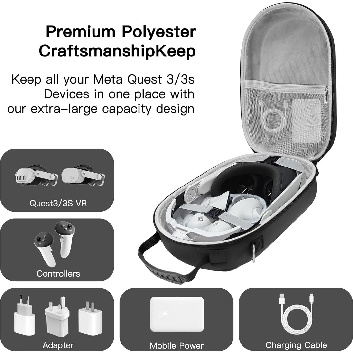 Funda Dura Bibuks para Oculus Meta Quest 3/3S - Almacenamiento Viaje