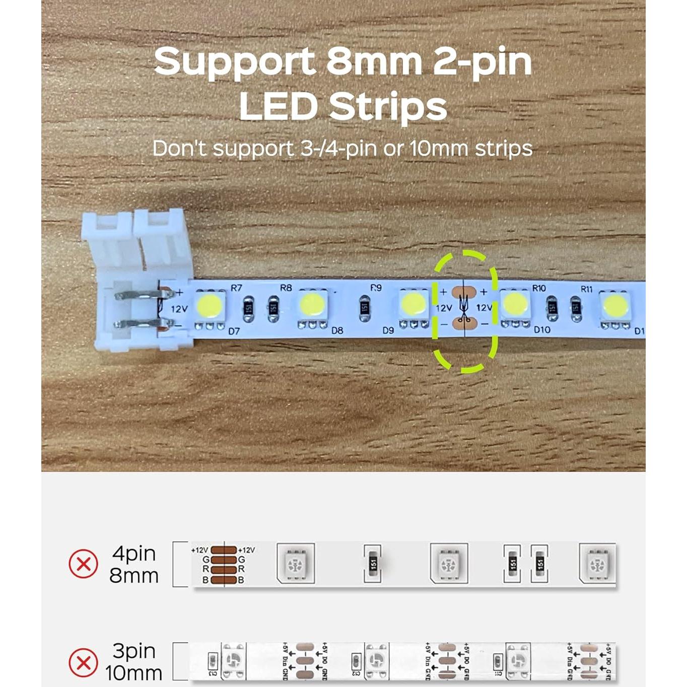 Conectores LED 2 Pines JACKYLED 8mm - 32 Piezas