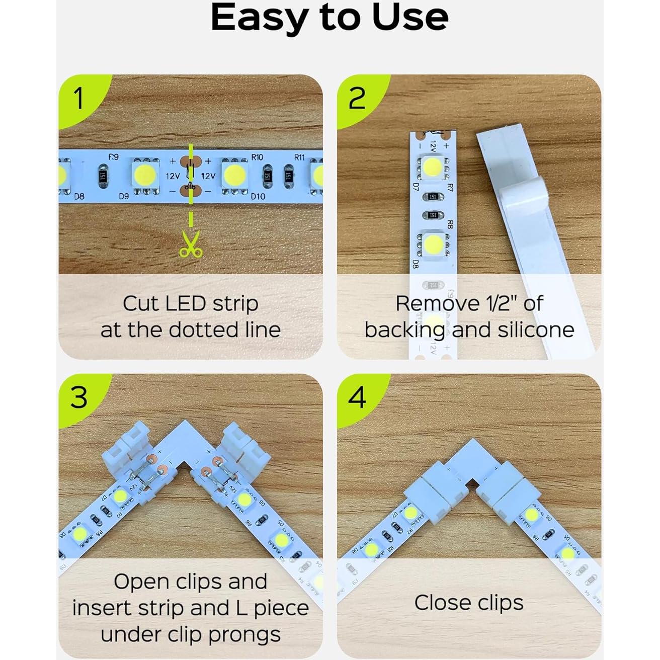 Conectores LED 2 Pines JACKYLED 8mm - 32 Piezas