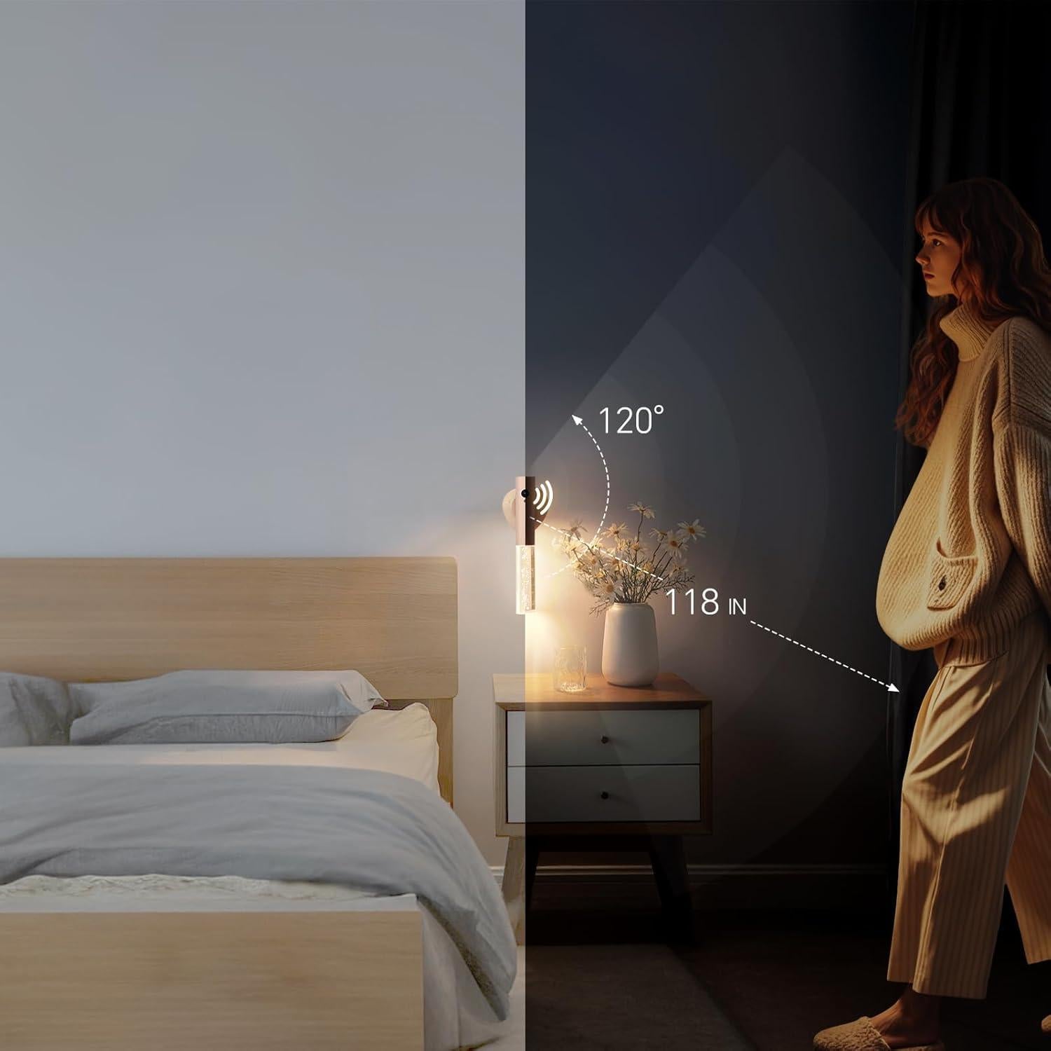 Luz Nocturna con Sensor de Movimiento HAANGWAN Madera 1 PCS