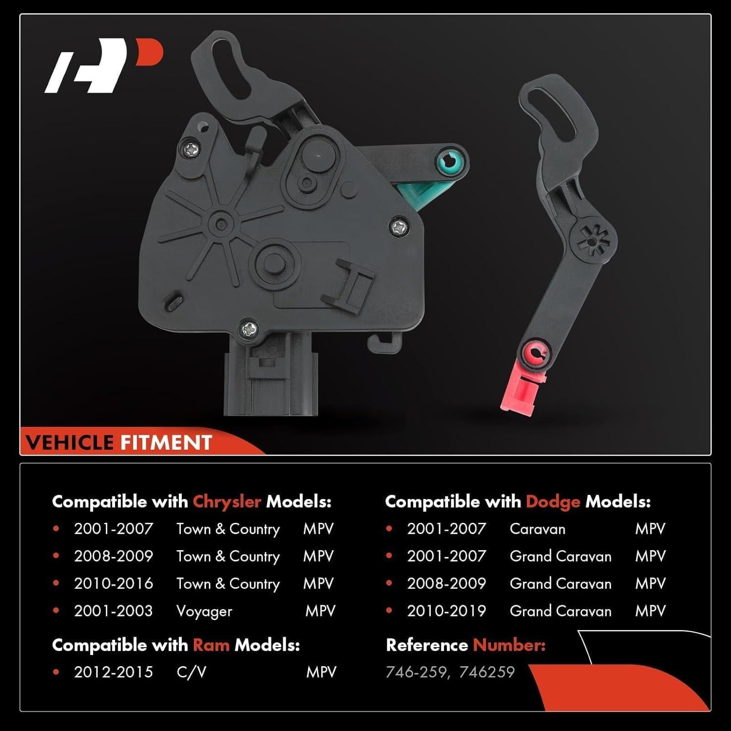 Actuador de Cerradura de Puerta Deslizante A-Premium para Chrysler y Dodge