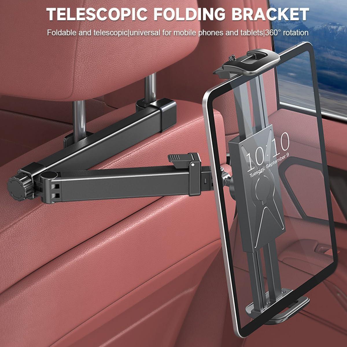 Soporte de Tableta para Reposacabezas de Coche KHGUZ Negro Ajustable