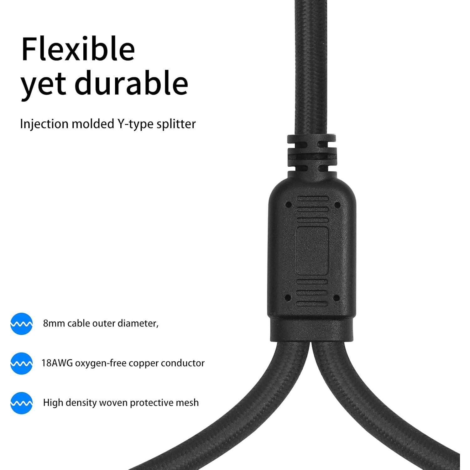 Cable divisor Speakon Y HUALEU 2 pies macho a 2 hembras