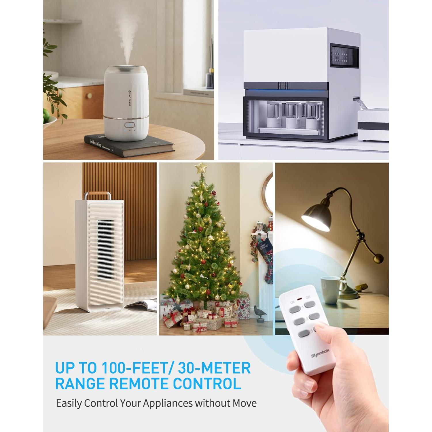 Regleta de Control Remoto Syantek con 3 Puertos USB y 3 Salidas