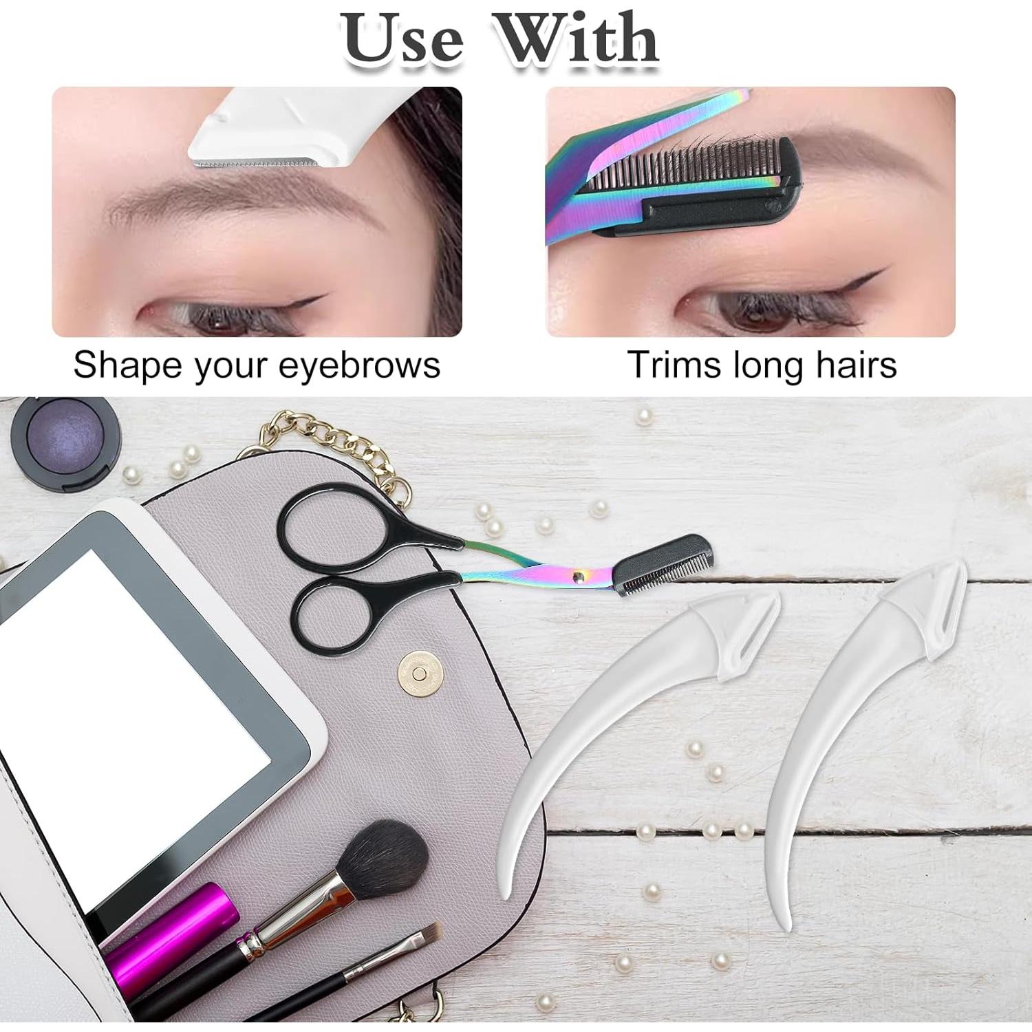 Kit de Tijeras para Cejas Jawfait con Peine - Acero Inoxidable