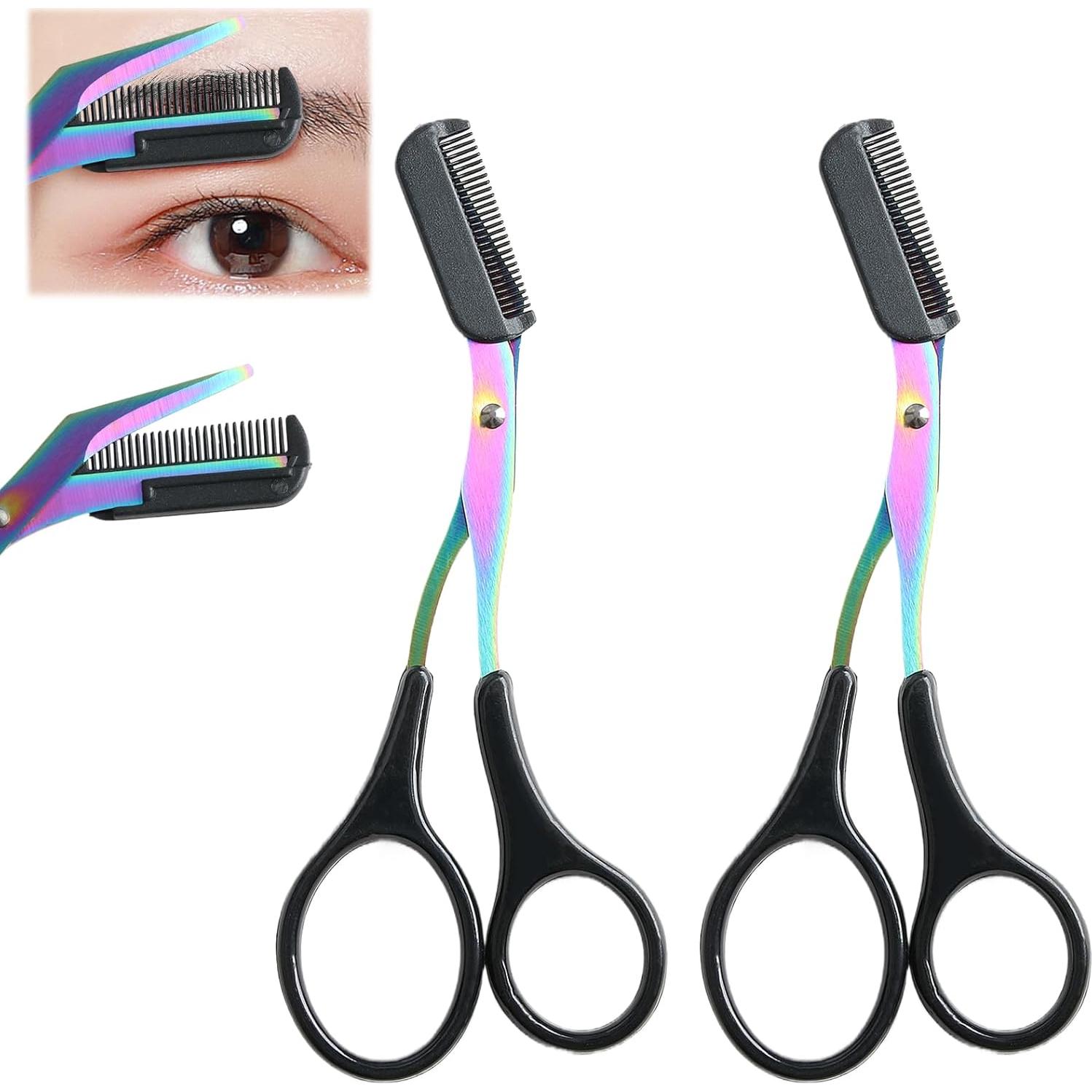 Kit de Tijeras para Cejas Jawfait con Peine - Acero Inoxidable