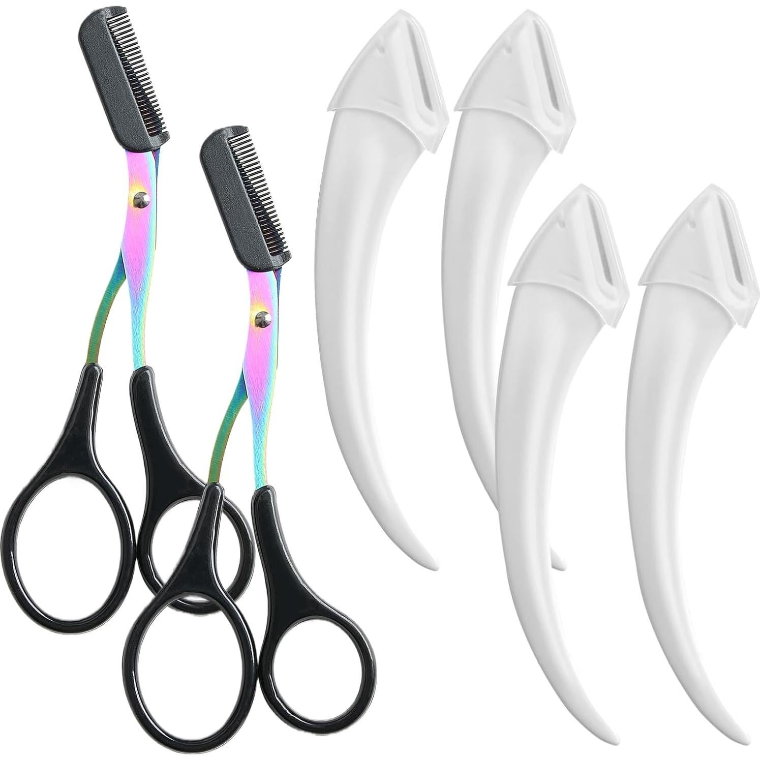 Kit de Tijeras para Cejas Jawfait con Peine - Acero Inoxidable