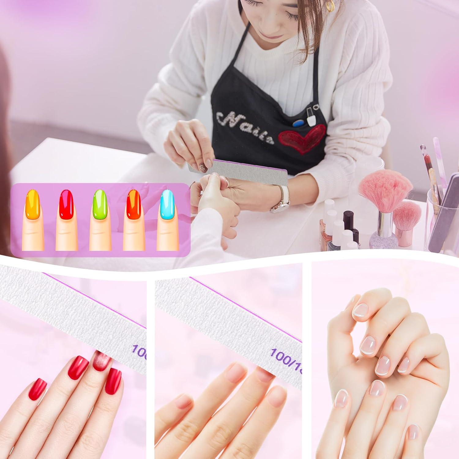 Limas de Uñas Ekrnlyi 18 Pcs Doble Cara 100/180 Grano