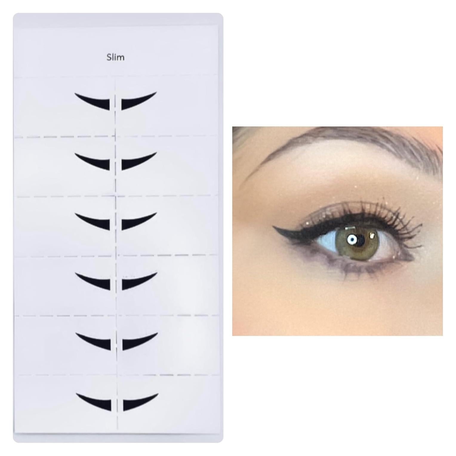 Alas de Delineador de Ojos Nahrin Beauty - 24 Pares Delgado Negro