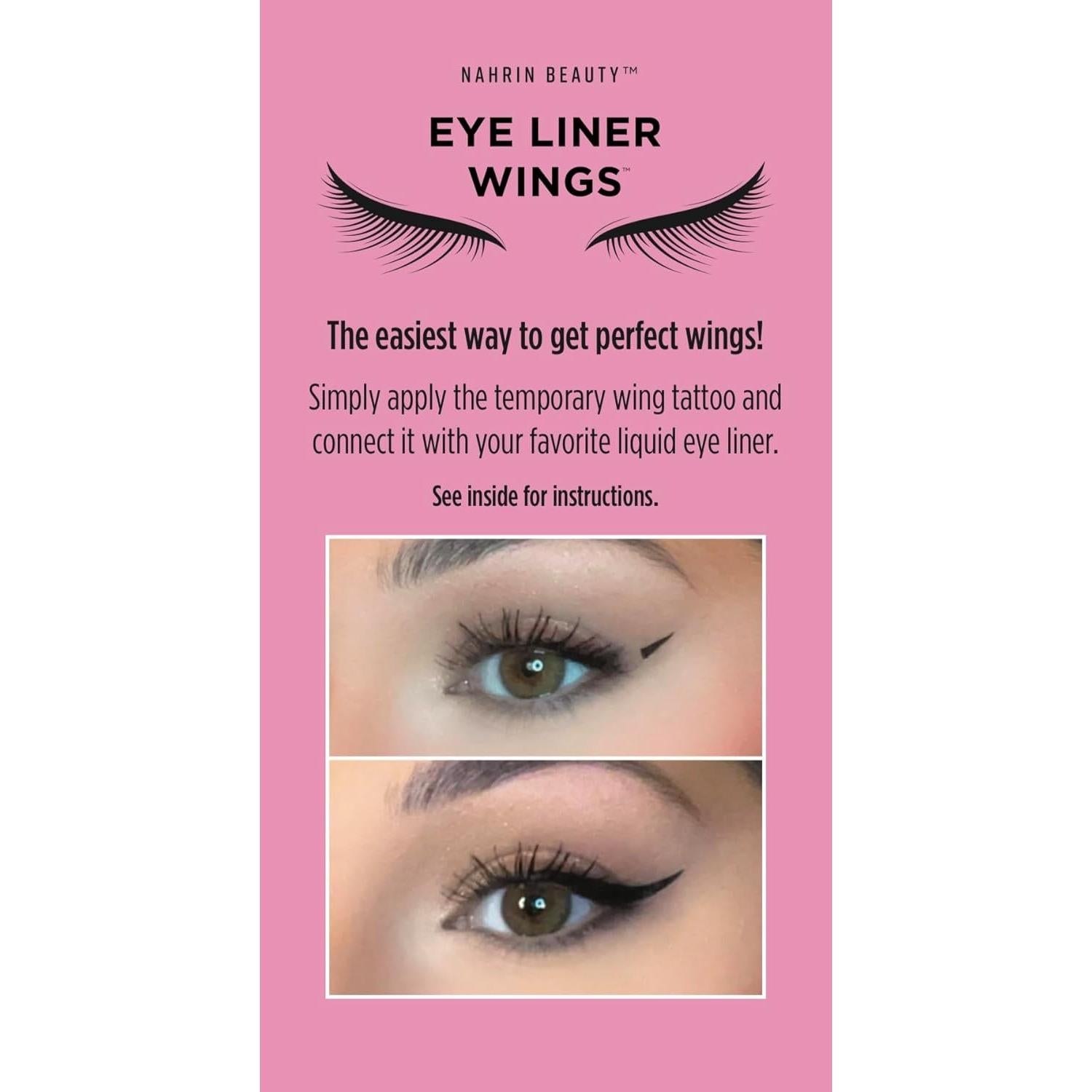 Alas de Delineador de Ojos Nahrin Beauty - 24 Pares Delgado Negro