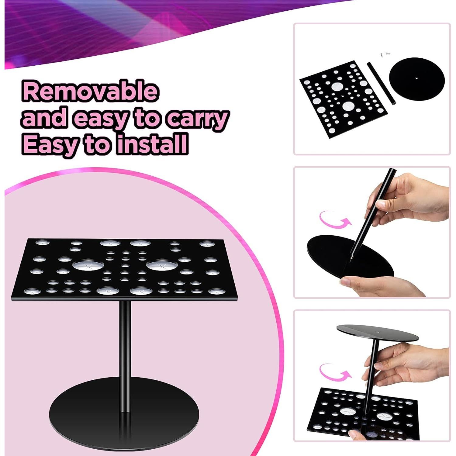 Soporte de Secado para 54 Brochas Jetec, Plegable y Portátil