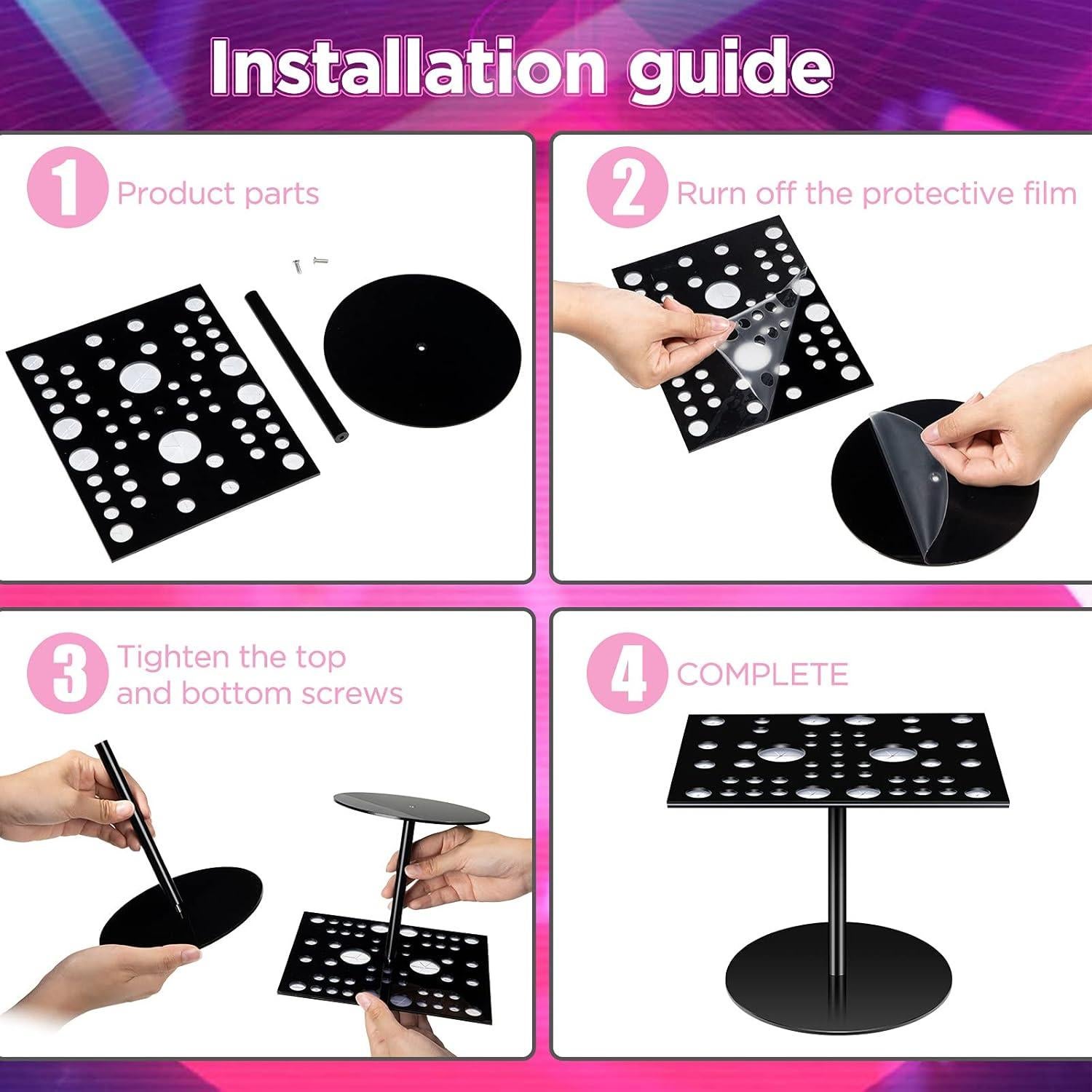 Soporte de Secado para 54 Brochas Jetec, Plegable y Portátil