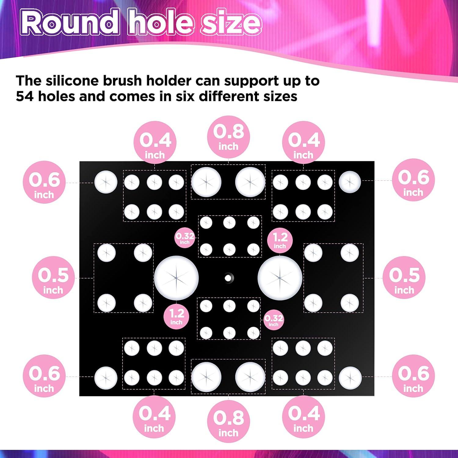 Soporte de Secado para 54 Brochas Jetec, Plegable y Portátil