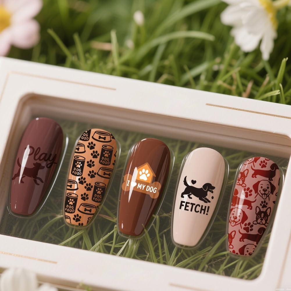 Set de 3 Placas de Estampado de Uñas UNICRAFTALE - Perro