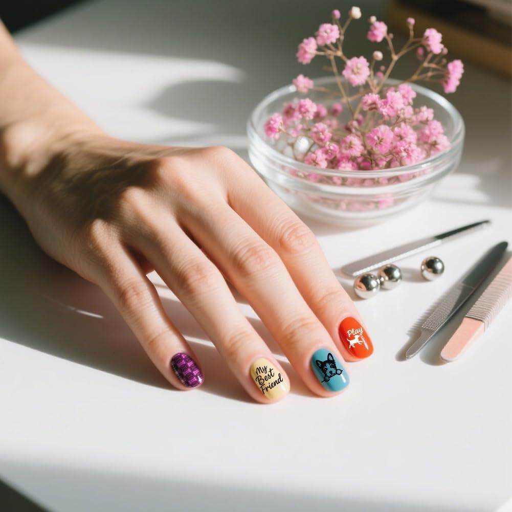 Set de 3 Placas de Estampado de Uñas UNICRAFTALE - Perro