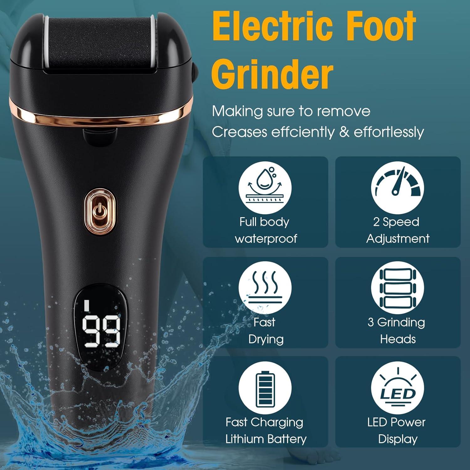 Exfoliador de pies eléctrico Meyluth, kit pedicura 17 en 1