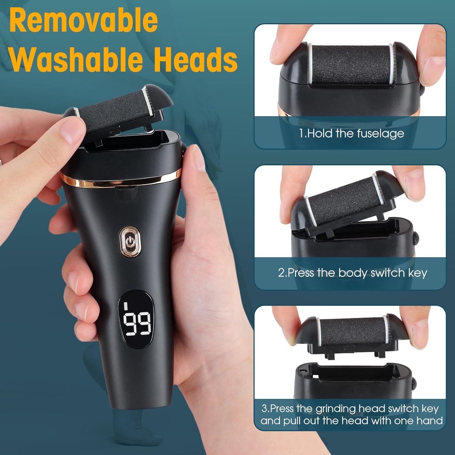 Exfoliador de pies eléctrico Meyluth, kit pedicura 17 en 1