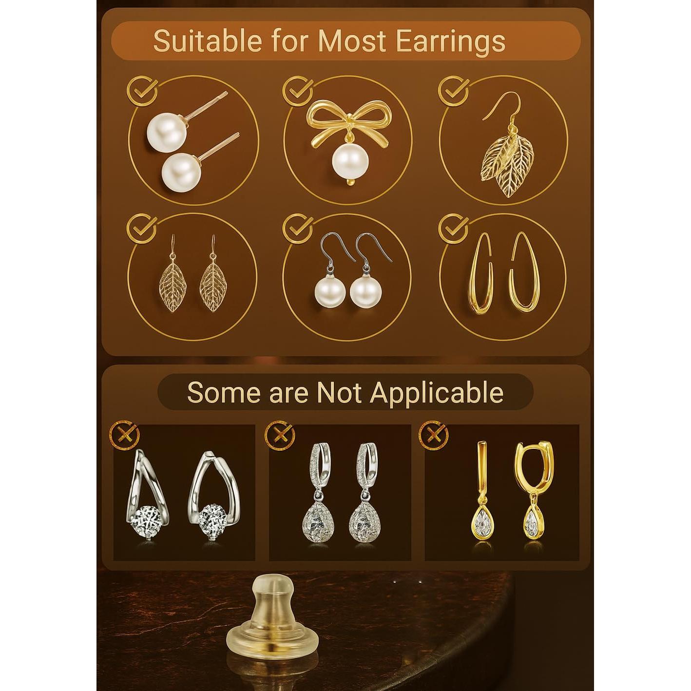 Respaldos de Aretes de Silicona Hipoalergénicos Anchora 6 Pcs