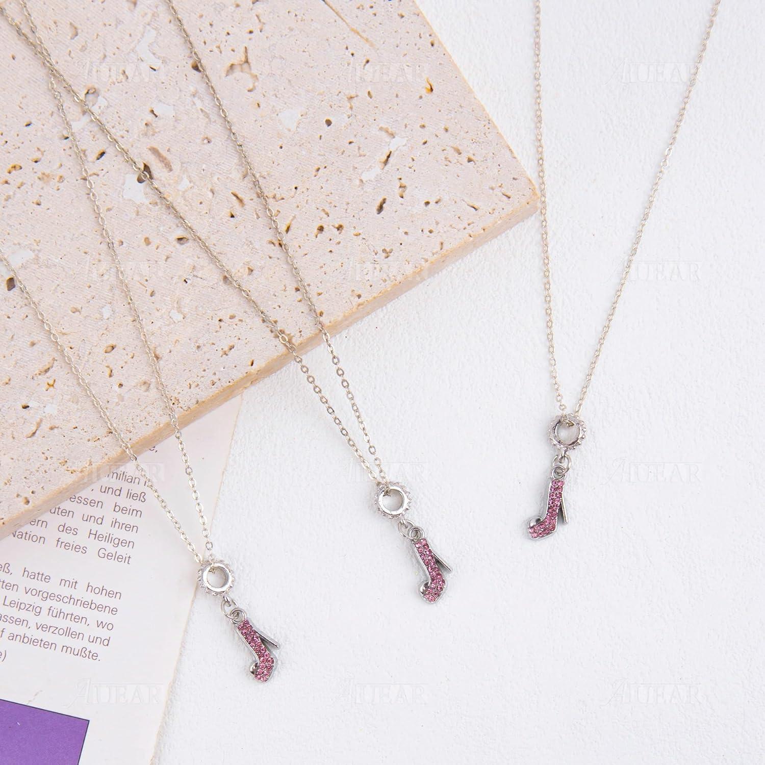 Encantos de Zapato de Tacón Alto de Cristal AUEAR - 10 Piezas Rosa