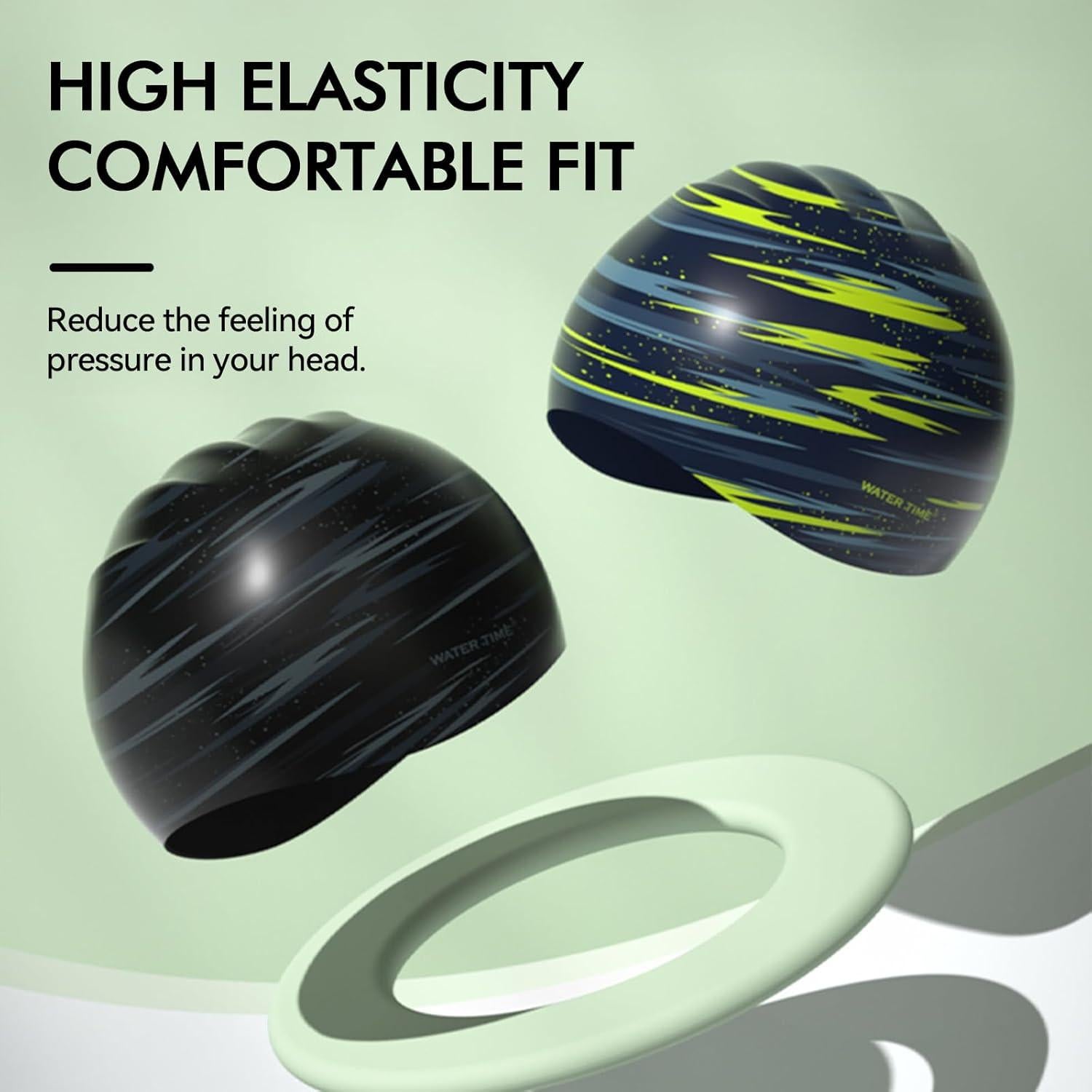 Gorro de natación WATERTIME de silicona para mujeres - 21x13.4cm