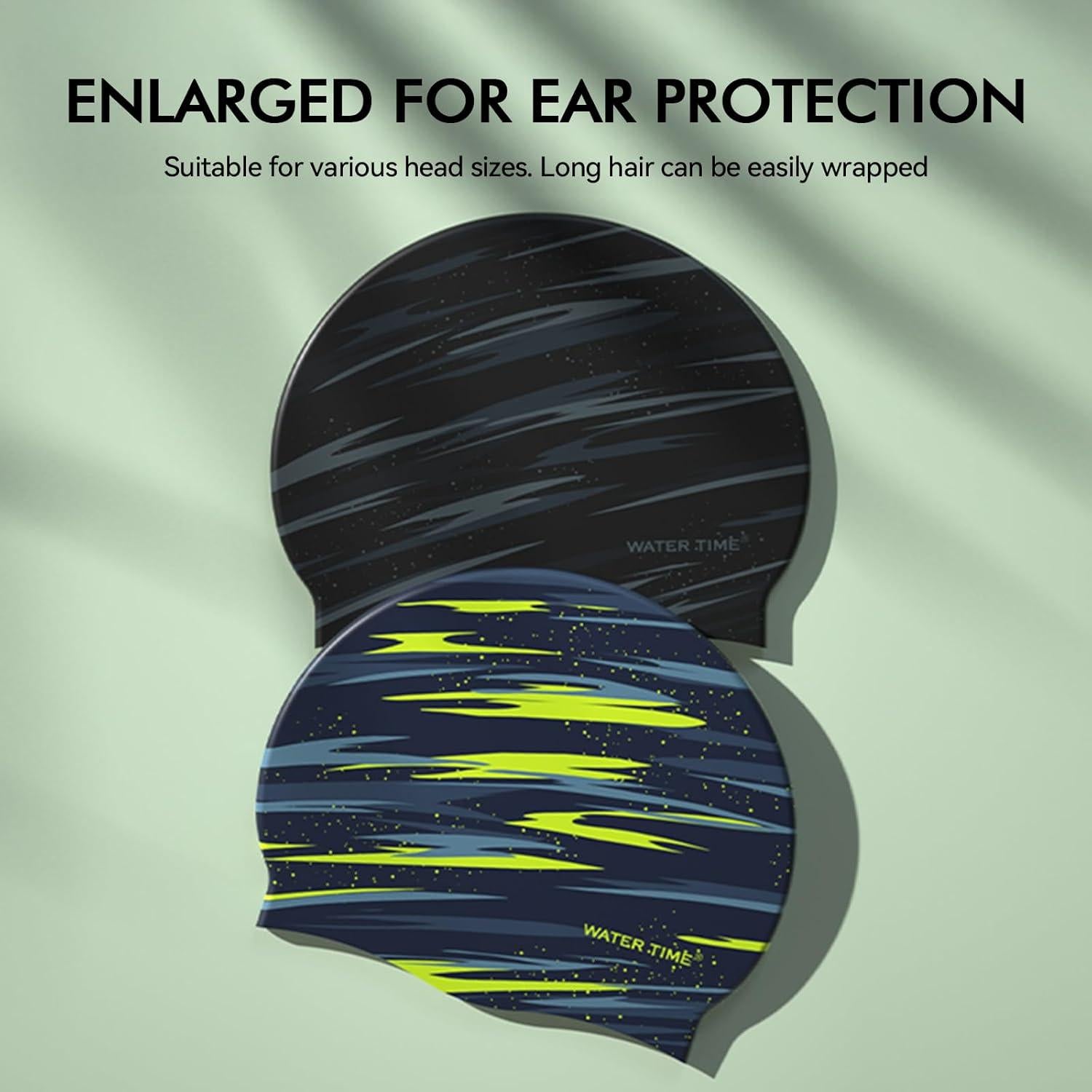 Gorro de natación WATERTIME de silicona para mujeres - 21x13.4cm